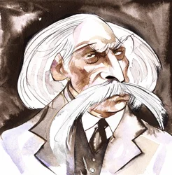 Karoly Goldmark - Karl Goldmark (ungarischer Komponist, 1830-1915) Karikatur in Farbe